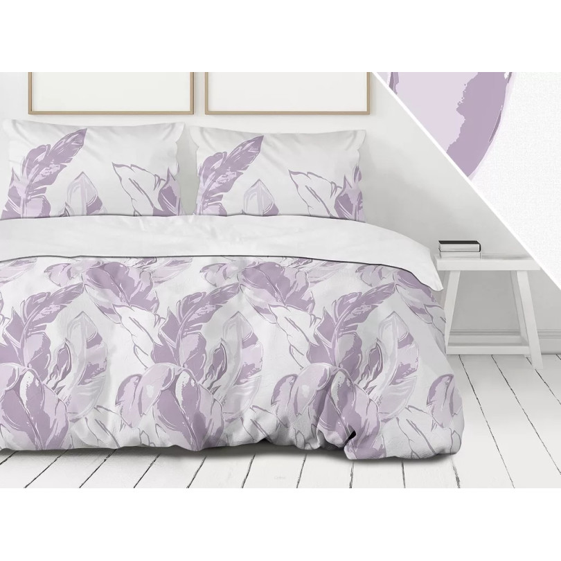 Bavlněné povlečení Premium s fialovými listy