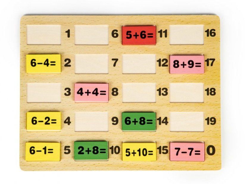 Fából készült matematikai táblázat