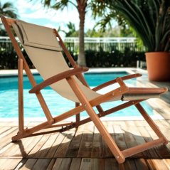 Állítható, összecsukható kerti nyugágy akácfából