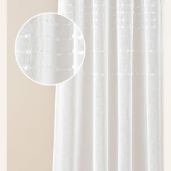 Hochwertige weiße Gardine  Marisa  mit silbernen Ösen 140 x 260 cm