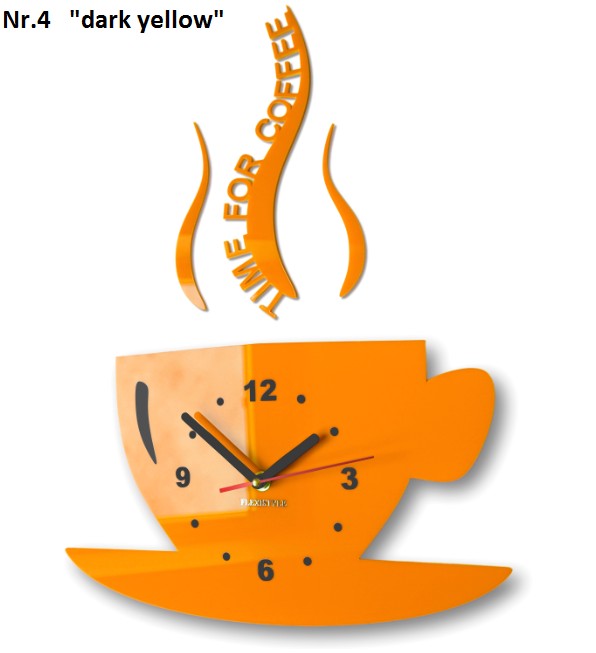 Ceas de perete "Este timpul pentru cafea" - Culoare: Portocalie
