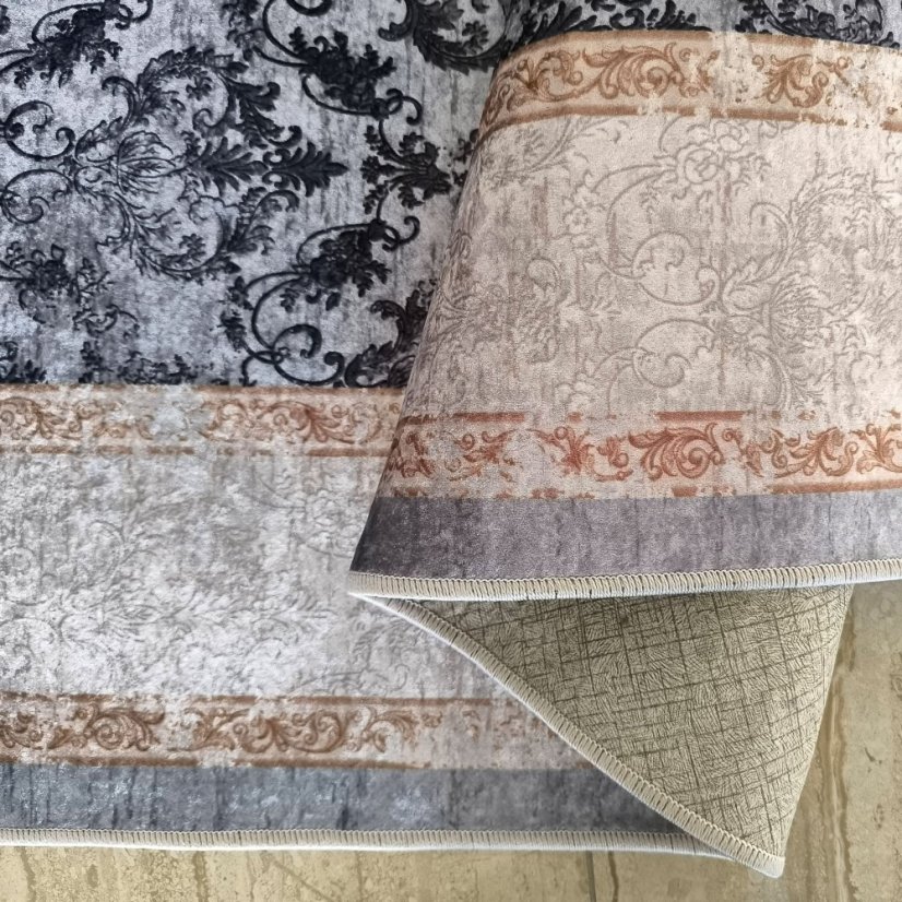 Modern vintage szőnyeg bézs-szürke keleti mintával