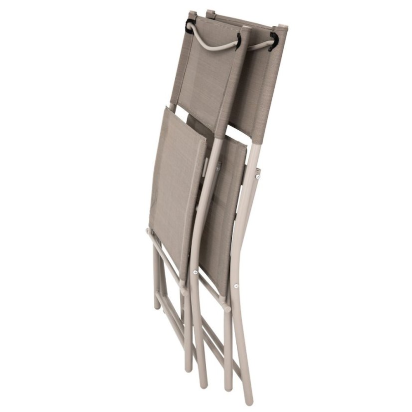 Sedie da giardino pieghevoli in tessuto beige - set di 2