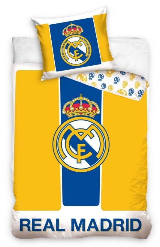 Žlté bavlnené posteľné obliečky REAL MADRID