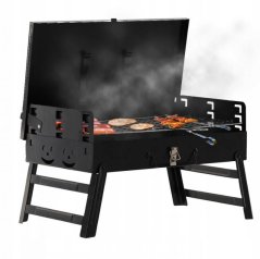 Kerti grill állítható polcokkal 43x 23 x 40cm