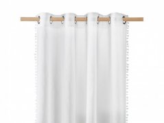 Luxusní bílá záclona s kuličkami 140 x 250 cm