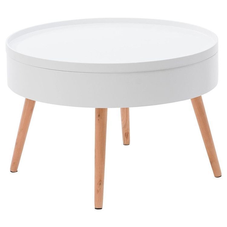 Tavolino rotondo con vano portaoggetti 60 cm