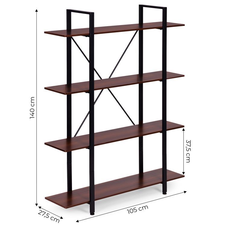 Loftový kovový regál – 4 police