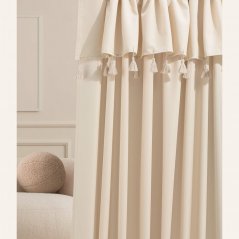 Krem zavesa Astoria s čopki za žične zanke 140 x 250 cm