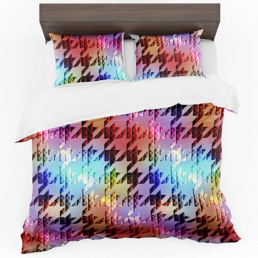 Szivárvány színű ágynemű modern mintával