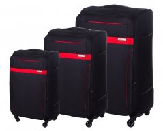Sada měkkých kufrů  Solier STL1316 černo-červená