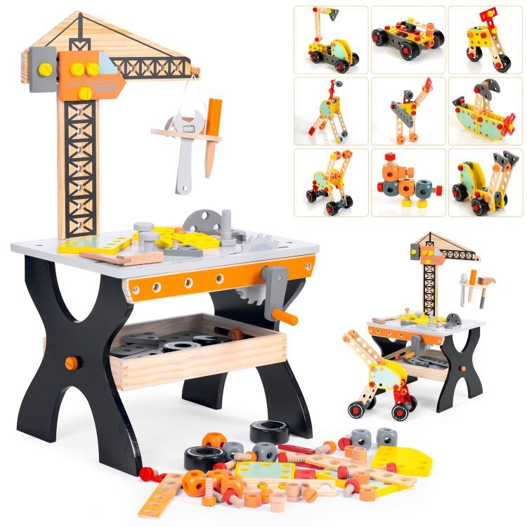 Atelier din lemn pentru copii, masă de instrumente ECOTOYS