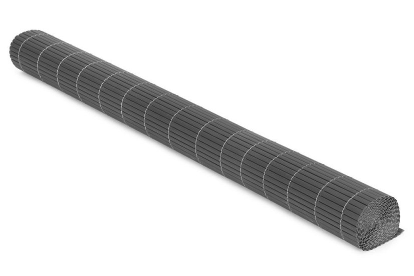 Obojstranná antracitová clona na balkón, plot a terasu z PVC