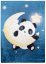 Tappeto per bambini con motivo panda sulla luna