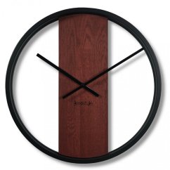 Nástenné hodiny s dreva a kovu 50 cm Mahagón