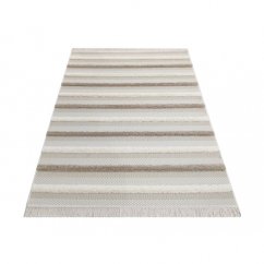 Béžový škandinávsky koberec s pruhovaný motívom
