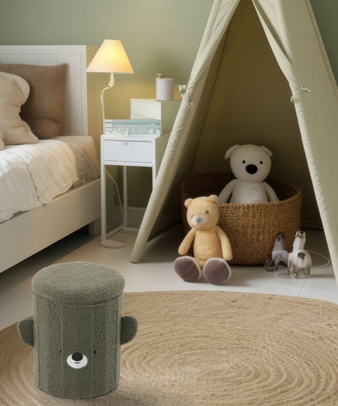 Aranyos gyermek összecsukható puff tárolóhellyel