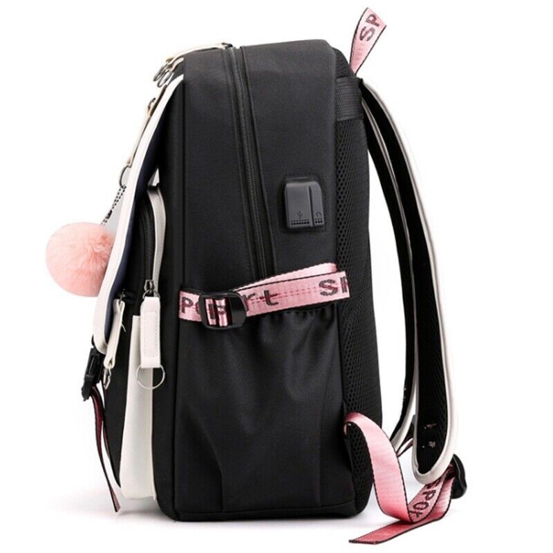 Ergonomischer Schulrucksack für Jugendliche - rosa-schwarz