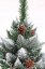Luxus, enyhén hópelyhesített mesterséges karácsonyi fenyőfa kúpokkal 180 cm-es törzsön