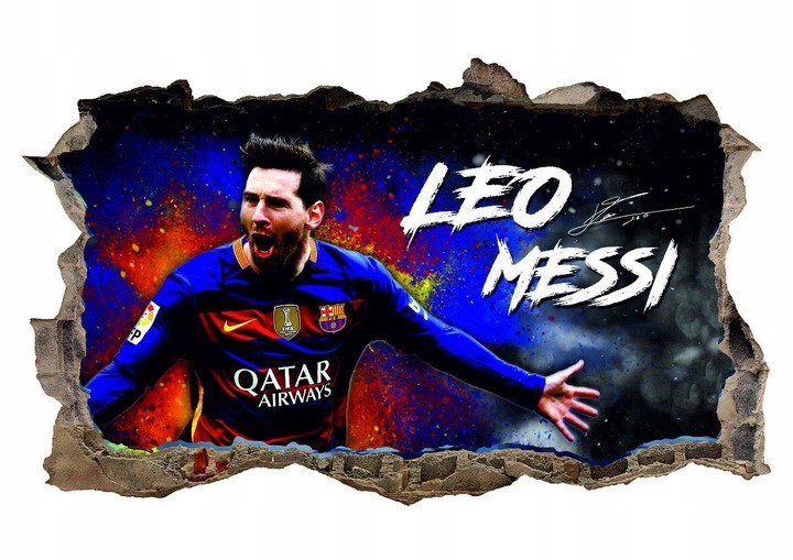 Autocolant de perete 3D - Lionel Messi 47x77 cm