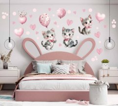 Gyerek falmatrica - rózsaszín cicák
