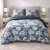 Lenzuola reversibili in microfibra - blu con fiori acquerellati