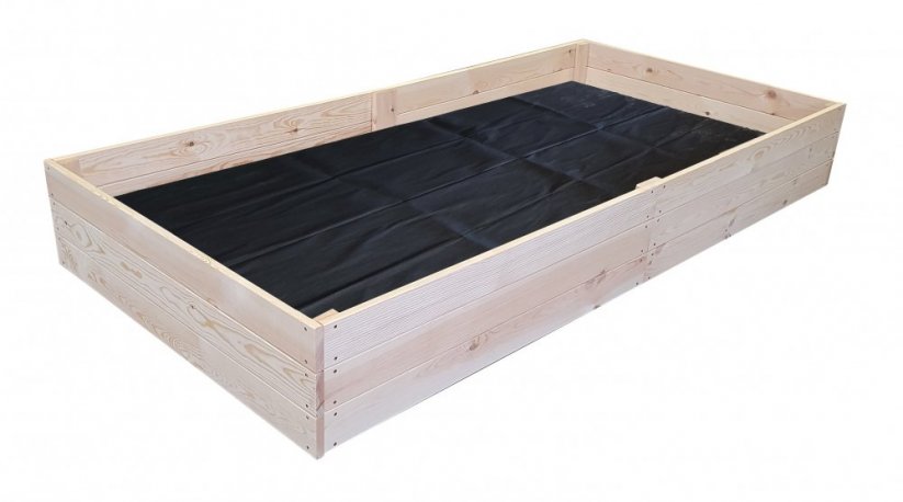 Prírodná vyvýšená drevená posteľ 240 x 80 x 27 cm