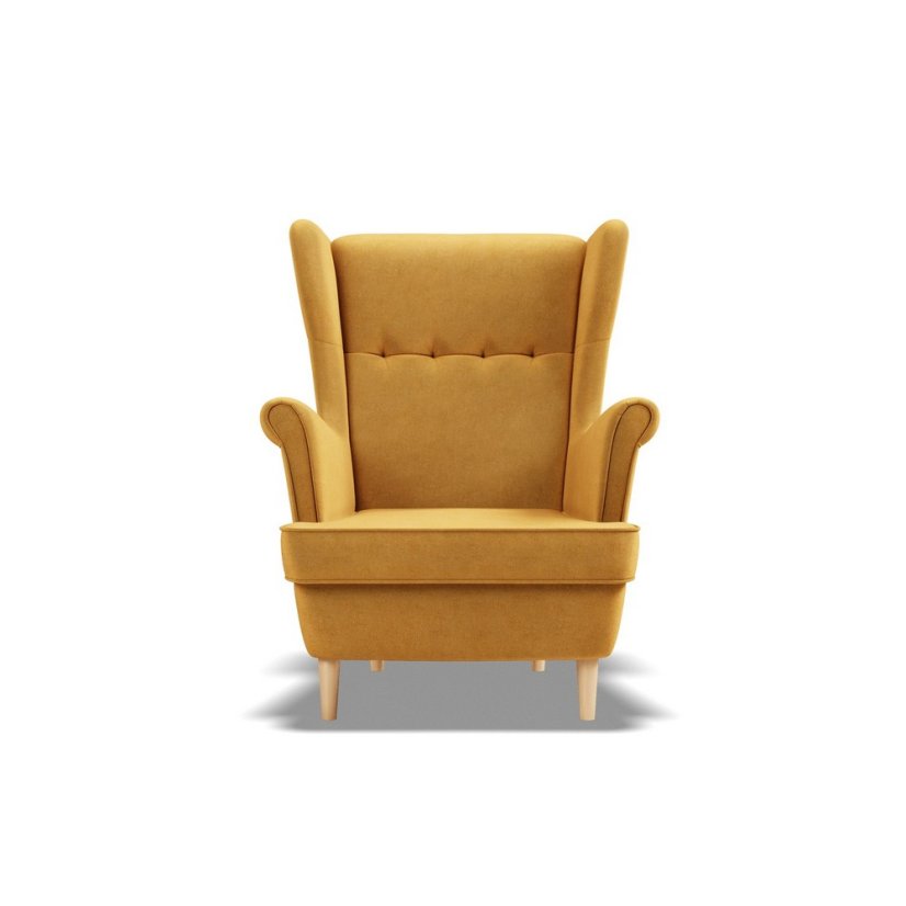 Luxusné kreslo ušiak farba medová žltá