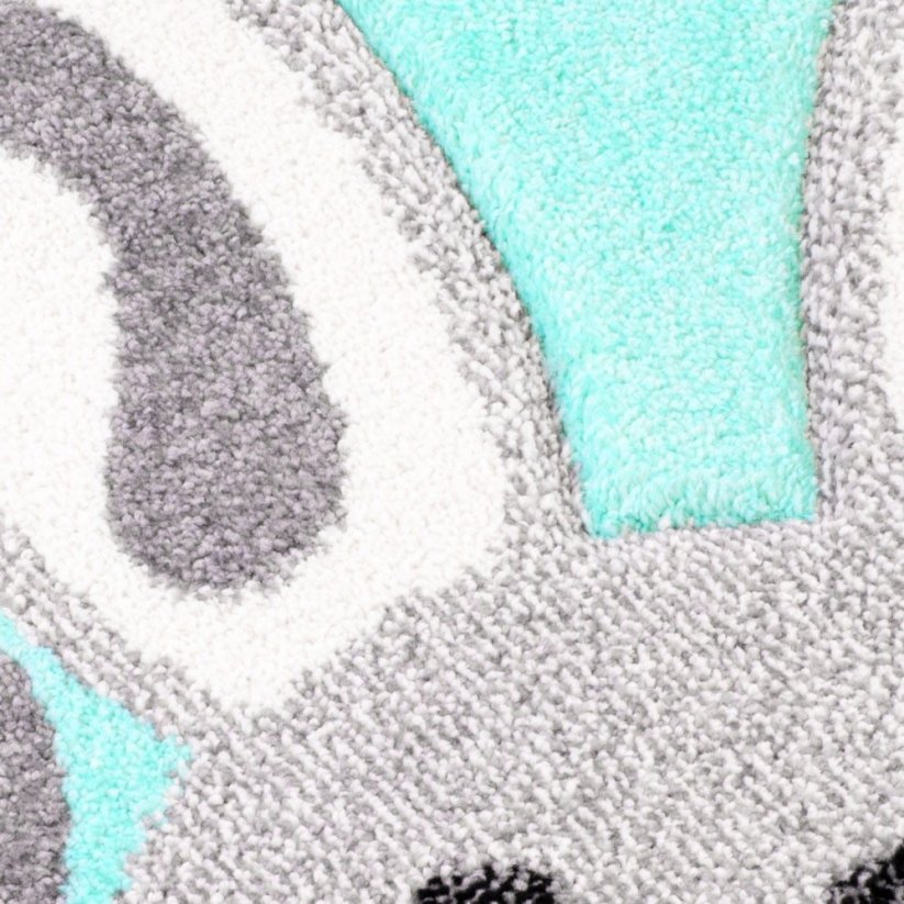 Prekrasan okrugli dječji tepih boje mentola Timid Animals