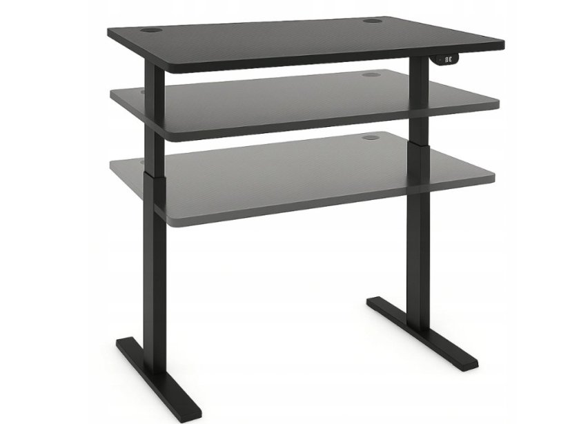 Elektrický výškovo nastaviteľný stôl 72 - 117 cm - jelša, biela