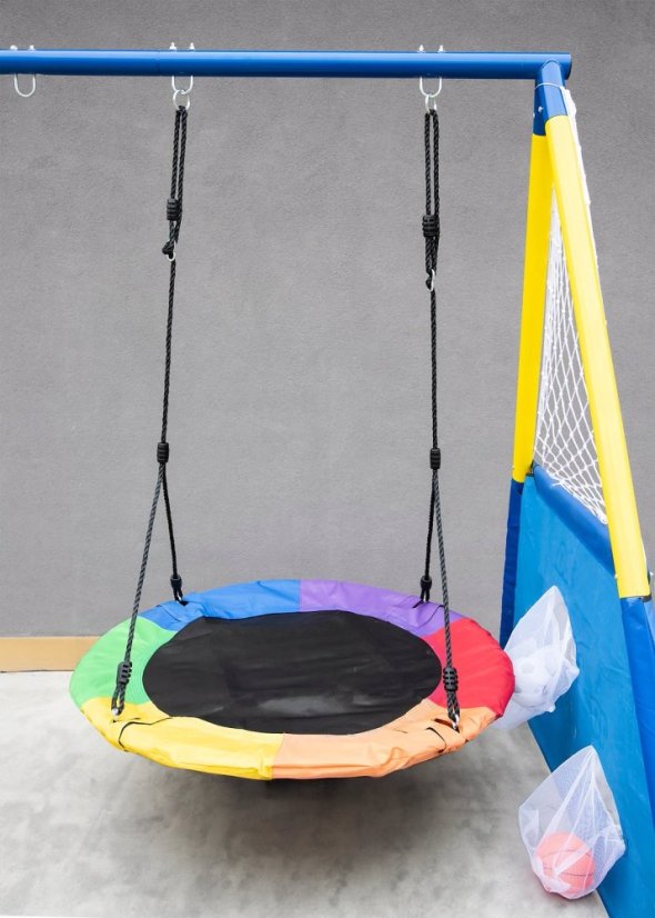 Detská dvojhojdačka so športovými prvkami – 4v1