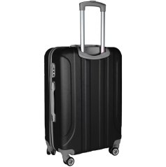 Fekete bőrönd, méretei 65 x 39 x 24 cm - 56l