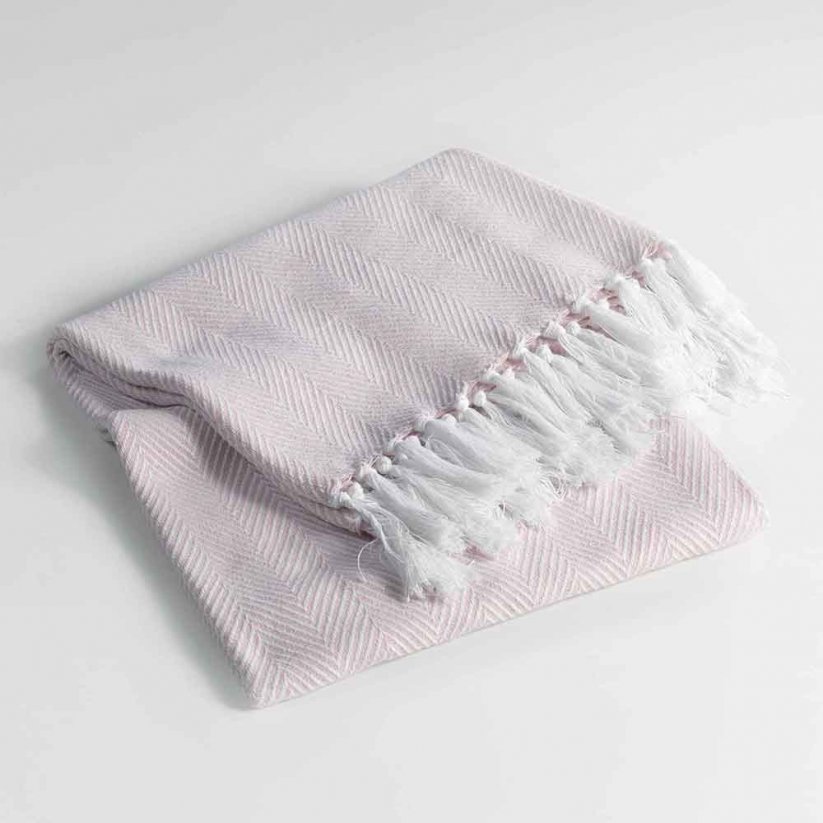 Bavlnená deka ružovej farby ENOA