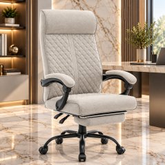 Scaun de birou ergonomic HC-1030, cu șezut cu arc și o capacitate de încărcare de 120 kg – bej