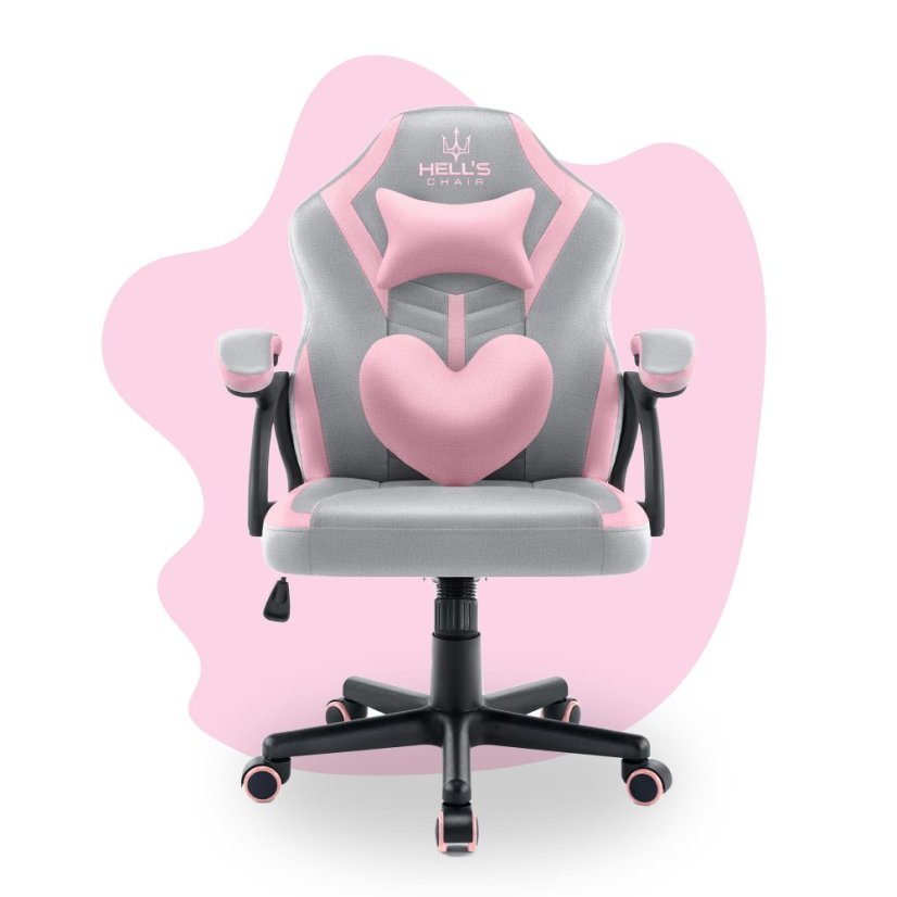 Detské herné kreslo HC - 1001 ružovo sivej farby