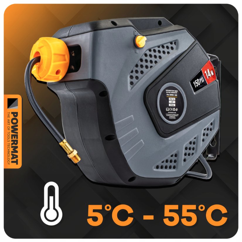 Automatikus légtömlő orsó - 14 m