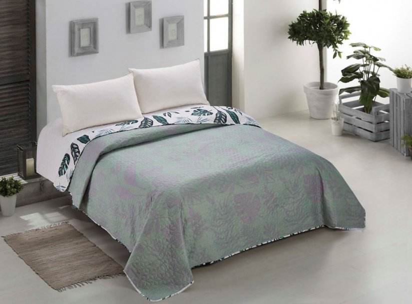 Luxusní oboustranný přehoz na postel s exotickým motivem