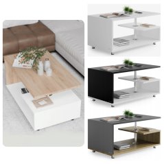 Modern Orlando dohányzóasztal alsó polccal - 95×55×50 cm