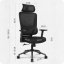CABRO C506 scaun de birou ergonomic cu tetieră și suport lombar, până la 150 kg, negru