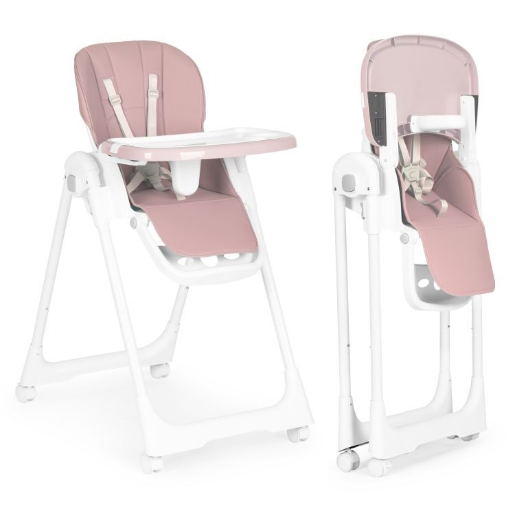 Детски стол за хранене в розово