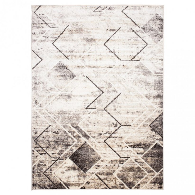 PETRA Modern dizájnos barna szőnyeg geometrikus mintával