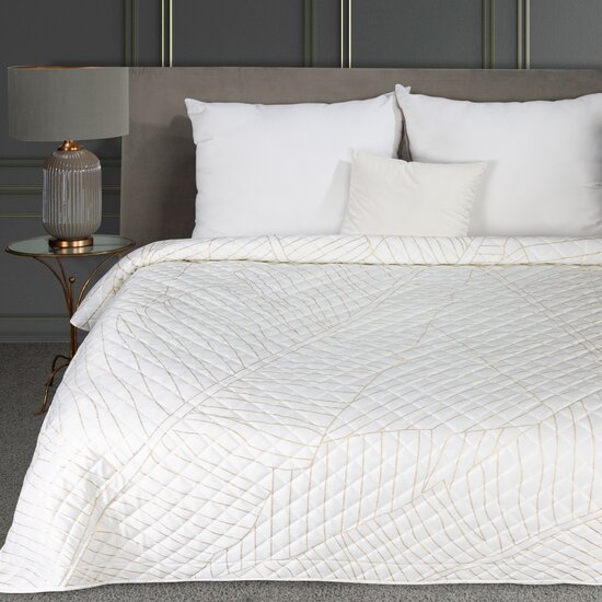 Dizajnový prehoz na posteľ LUNA bielej farby - Rozmer: Šírka: 170 cm | Dĺžka: 210 cm