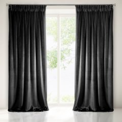 Moderne monochrome Vorhänge in Schwarz 140 x 270 cm