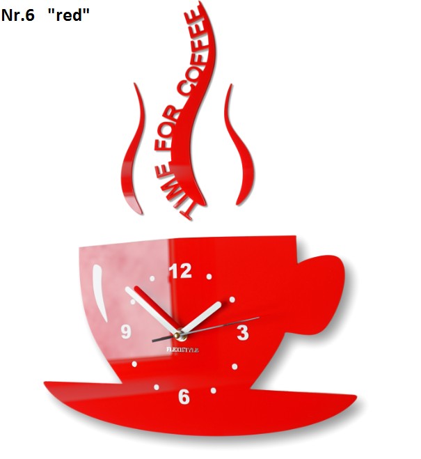 Ceas de perete "Este timpul pentru cafea" - Culoare: Portocalie