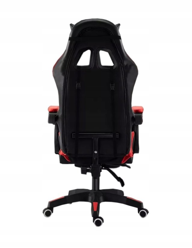 Kényelmes gamer szék fekete-piros párnával