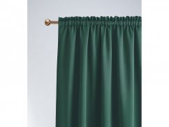Temno zelena zatemnitvena zavesa z nagubanim trakom 140 x 250 cm