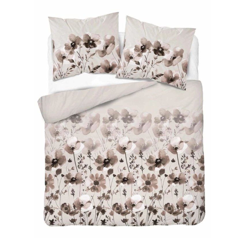 Elegantní květinové ložní prádlo s hnědými květy