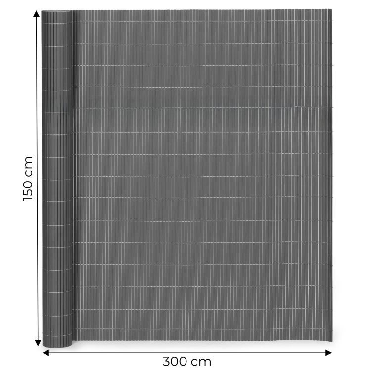 Obojstranná antracitová clona na balkón, plot a terasu z PVC