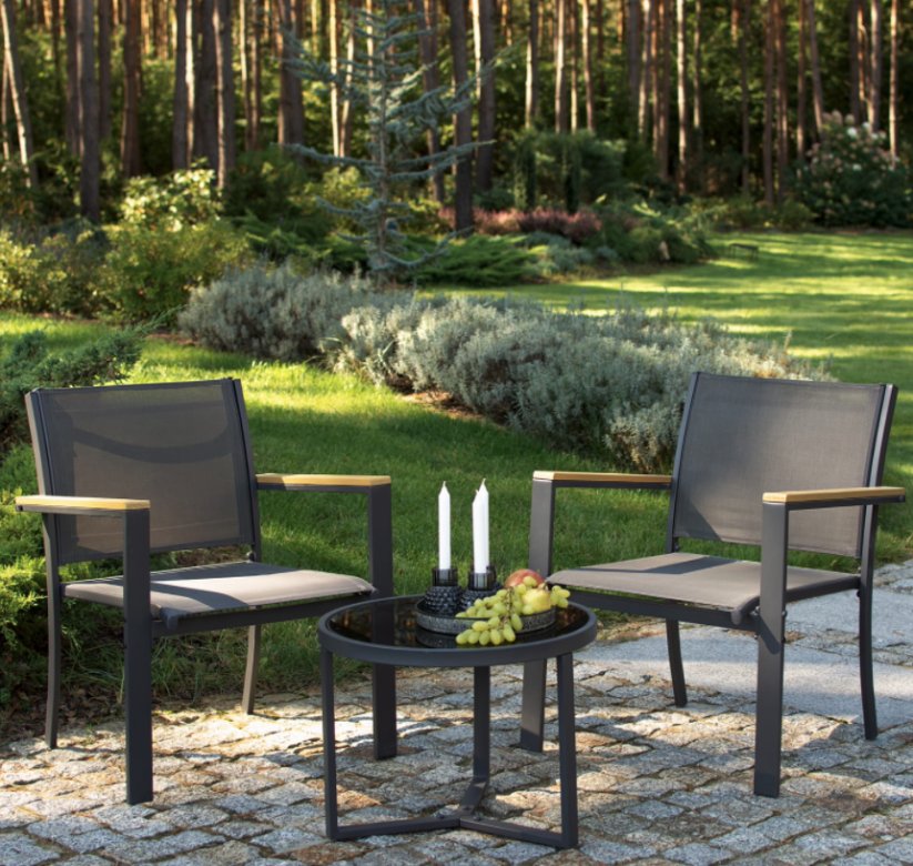 Gartenmöbel-Set - 2 Sessel + Tisch