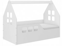 Dječji krevetić kućica 160 x 80 cm bijeli lijevo
